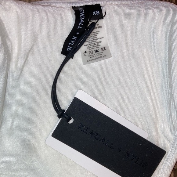NWT Kendall & Kylie Optic White High Waist Henley Bikini Bottoms Size XS - Picture 5 of 6